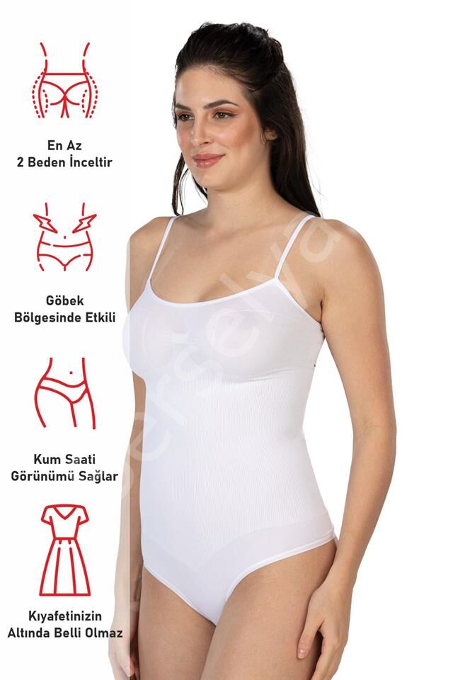 Beyaz Emay 1927 İp Askıllı Ripli String Body