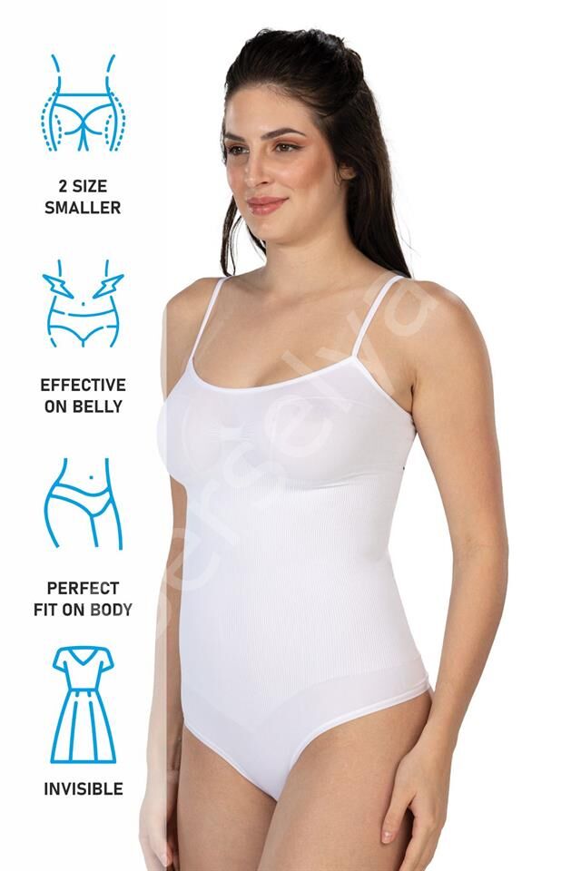 Beyaz Emay 1927 İp Askıllı Ripli String Body