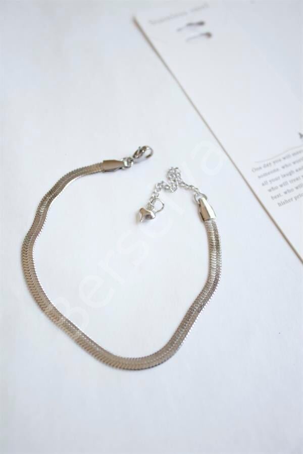 Çelik İtalyan Zincir Bileklik - Gümüş