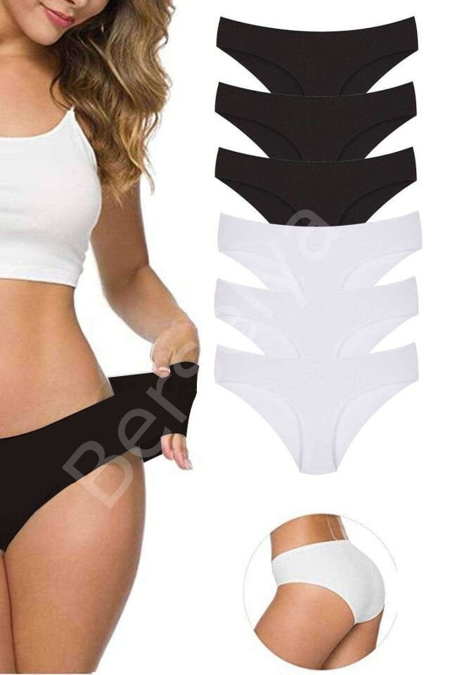 6 Adet Kadın Dikişsiz Lazer Kesim Esnek İz Yapmayan Külot S1