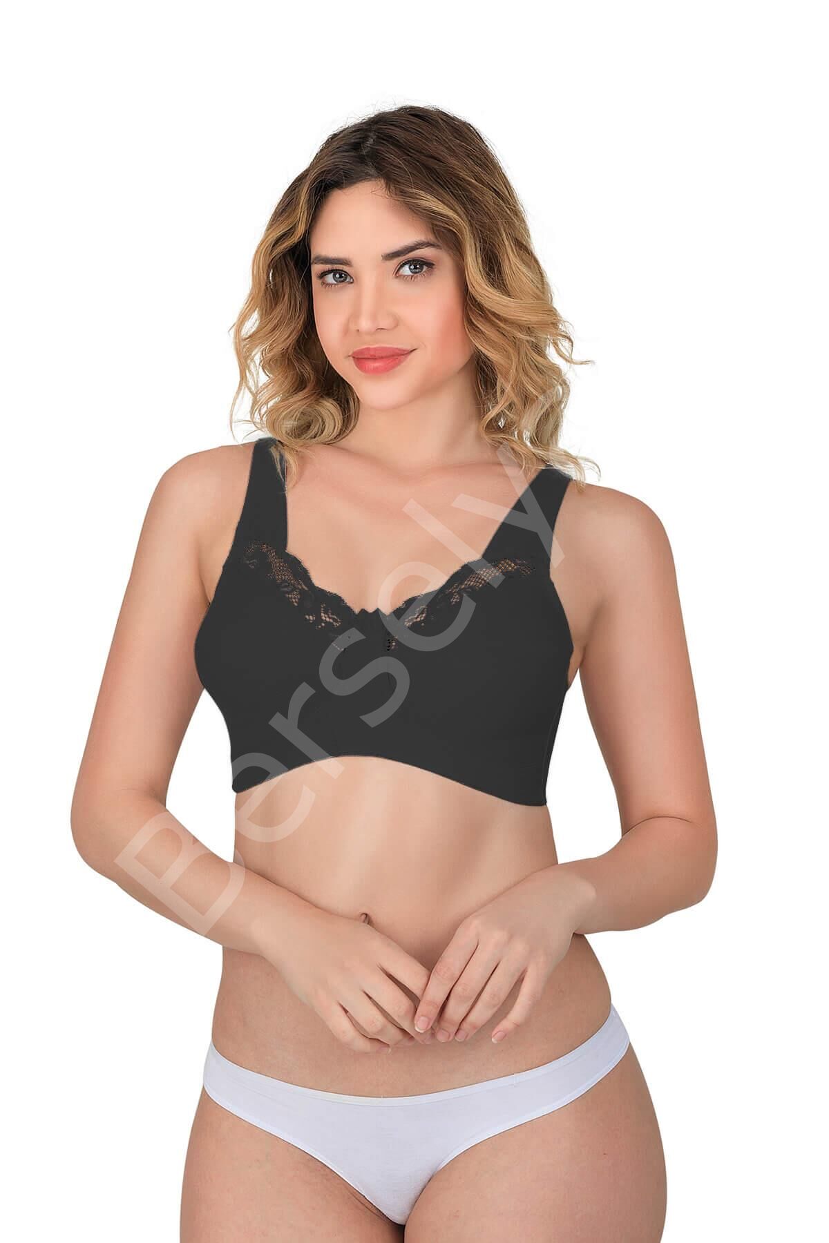 Siyah Mı Emay 181 B Dantelli Toparlayıcı Cotton Sütyen