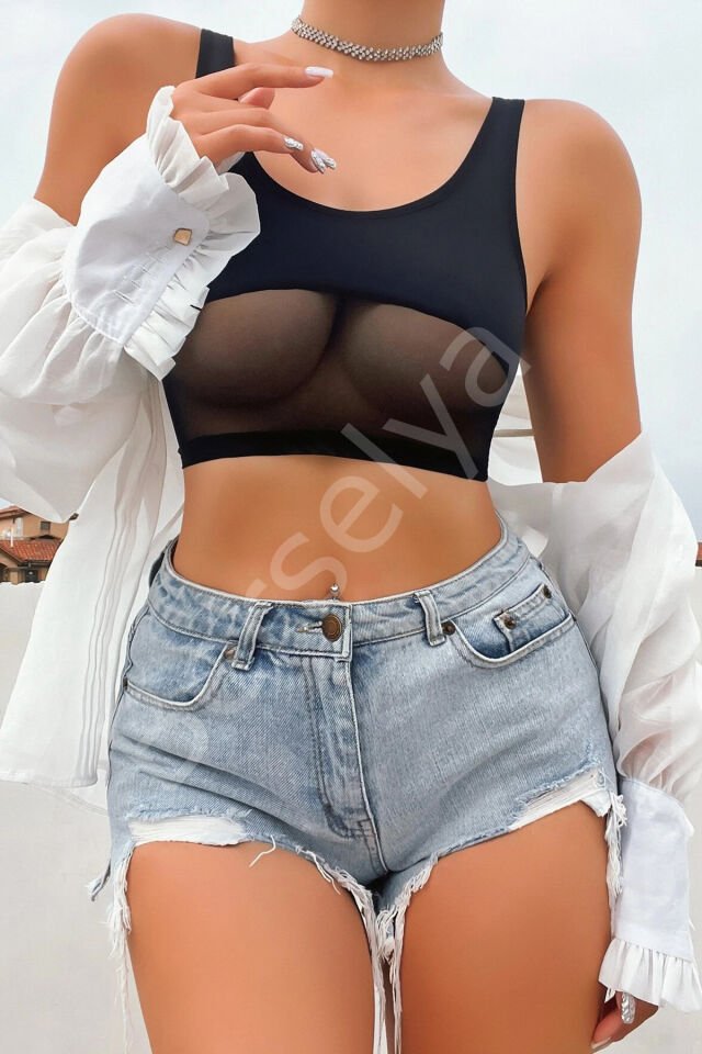 Kadın Siyah Çapraz Ip Detaylı Şık Bikini Takımı