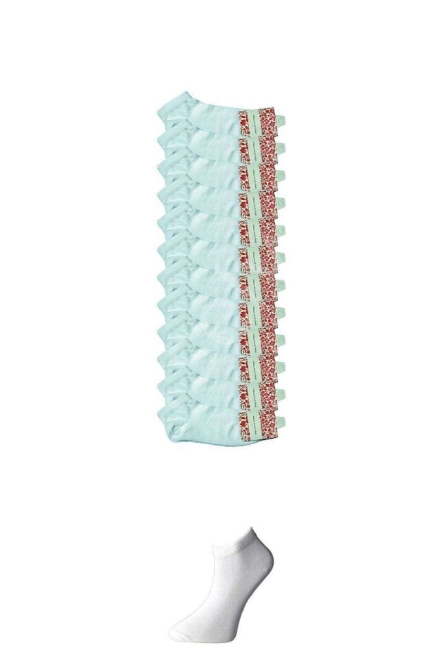 Beyaz Kadın Bilek Çorap 12 çift