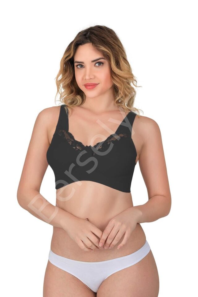 Siyah Mı Emay 181 C Dantelli Toparlayıcı Cotton Sütyen