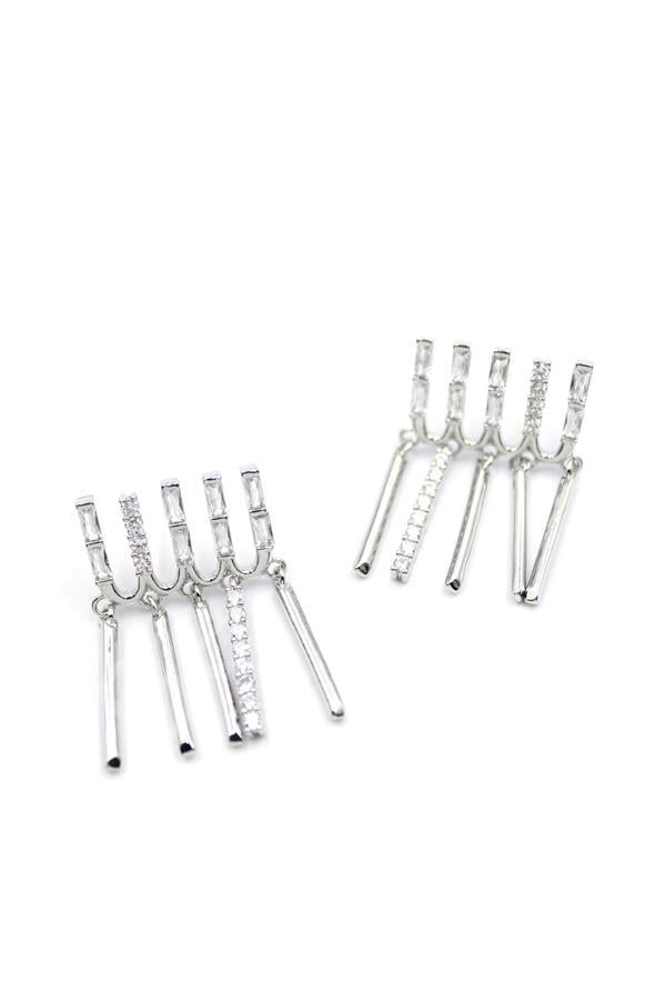 Taş Sallantılı Küpe - Gümüş