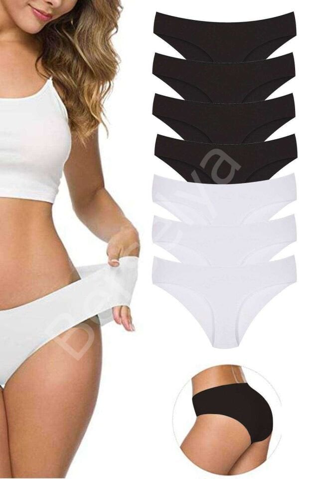 7 Adet Kadın Dikişsiz Lazer Kesim Esnek İz Yapmayan Külot S1