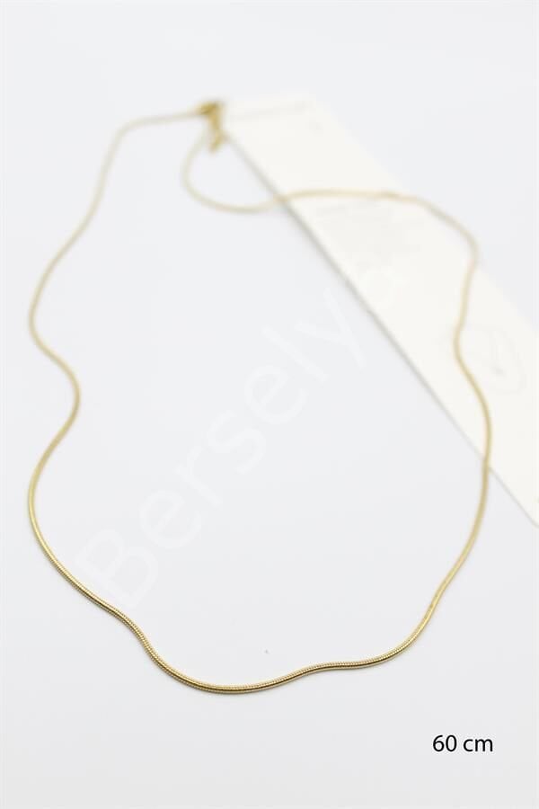 Yılan Zincir Kolye - 60cm - Altın