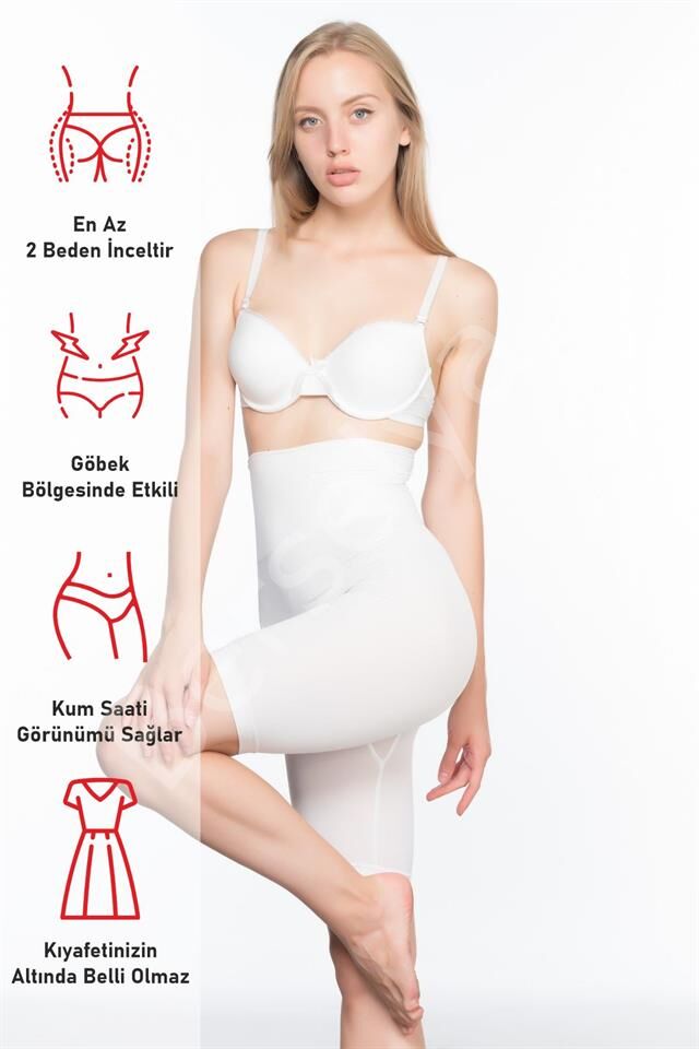 Beyaz Emay 3200 Pantolon Altı Soft Double Boxer Korse