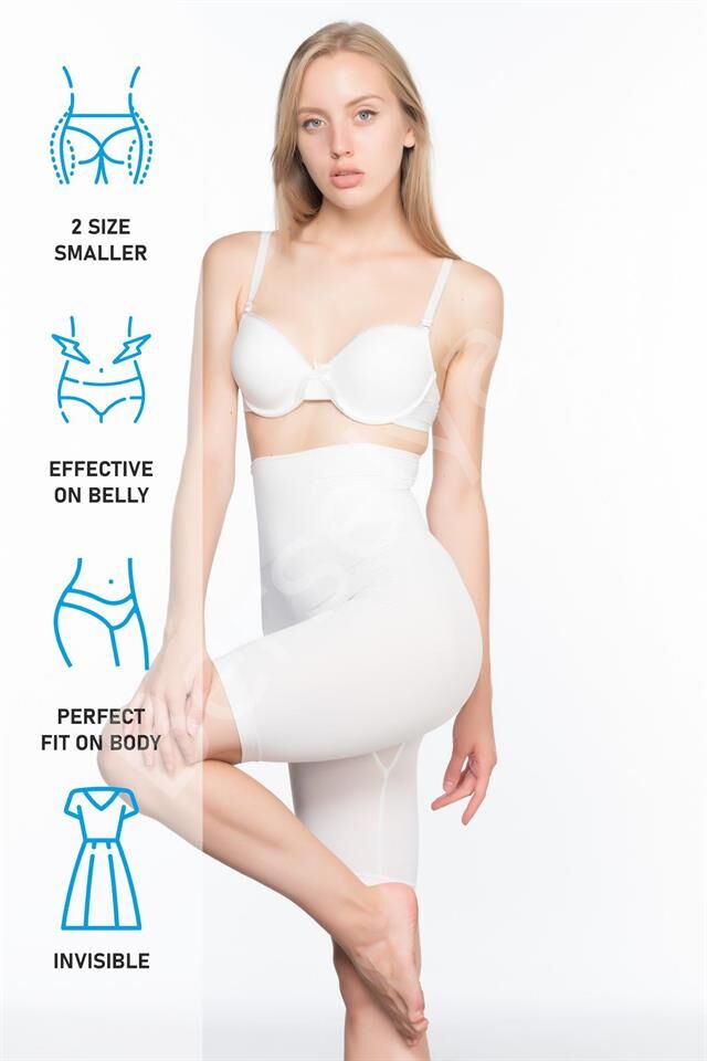 Beyaz Emay 3200 Pantolon Altı Soft Double Boxer Korse