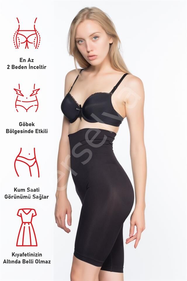 Siyah Emay 3200 Pantolon Altı Soft Double Boxer Korse