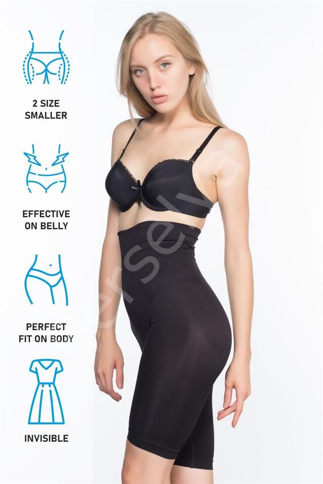 Siyah Emay 3200 Pantolon Altı Soft Double Boxer Korse