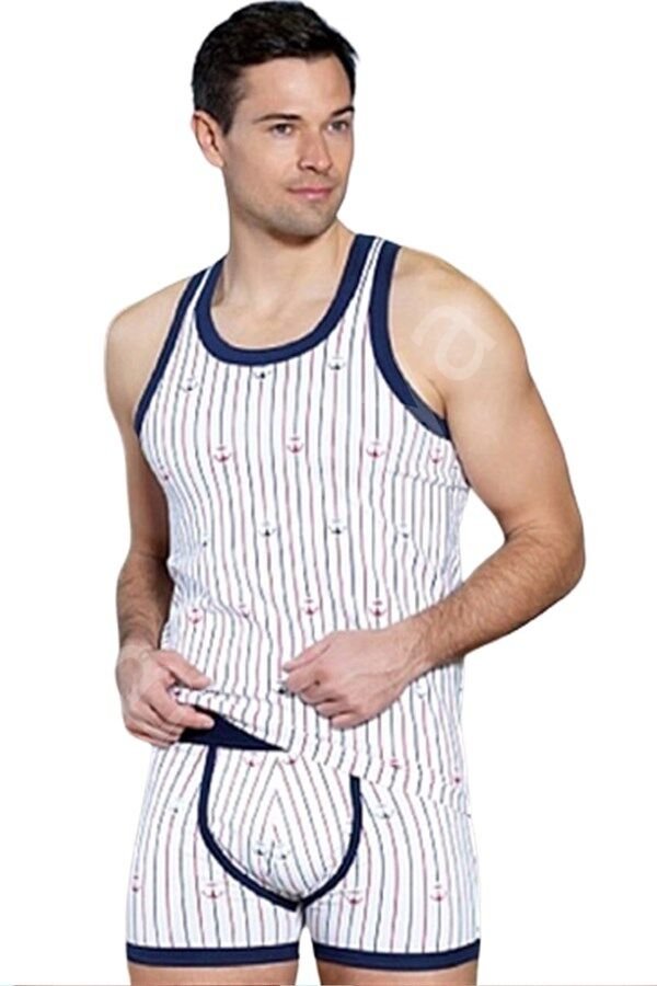 Berrak Erkek  Çapa Ve Çizgi Baskı Rambo Atlet 1041