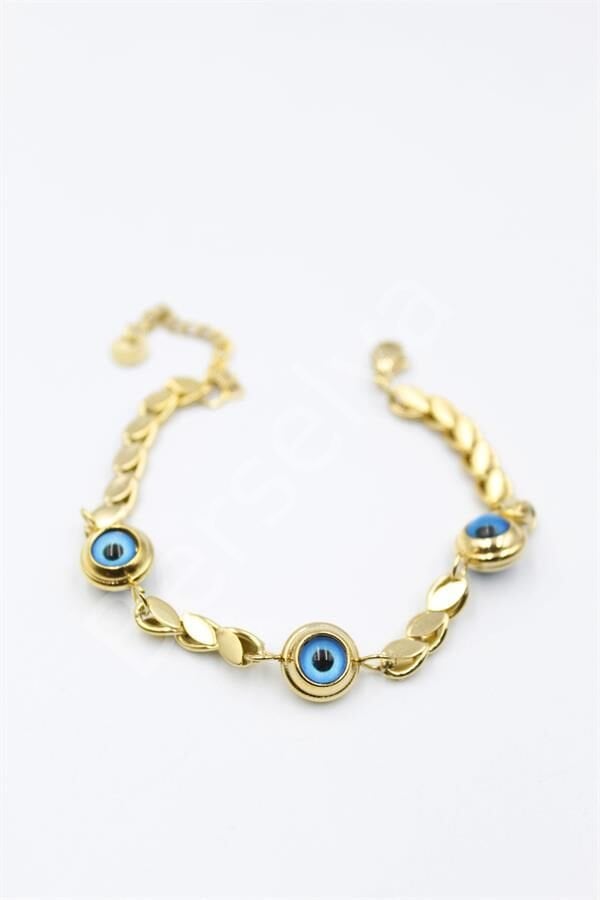 Arpa Zincirli Nazar Bileklik - Altın