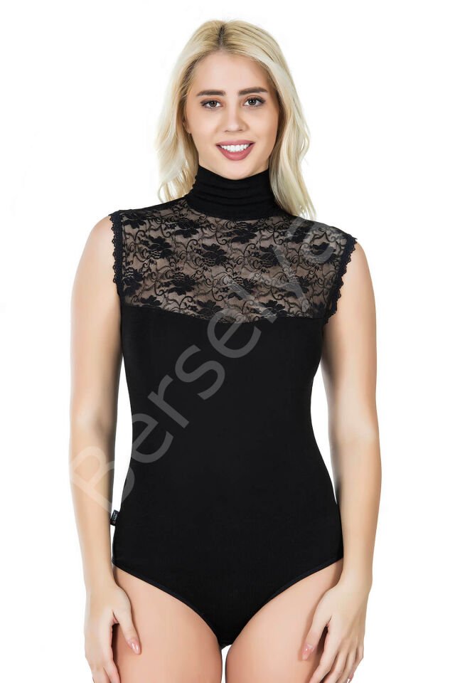 Sıfır Kol Balıkçı Yaka Kadın Body 343