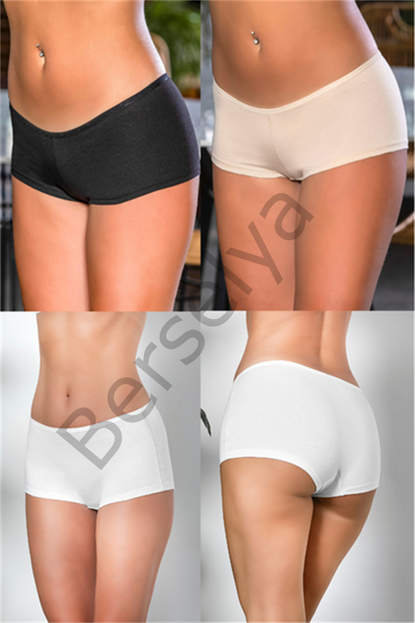 Pamuklu Boxer Külot (karışık) Siyah-beyaz-ten (brf2963)