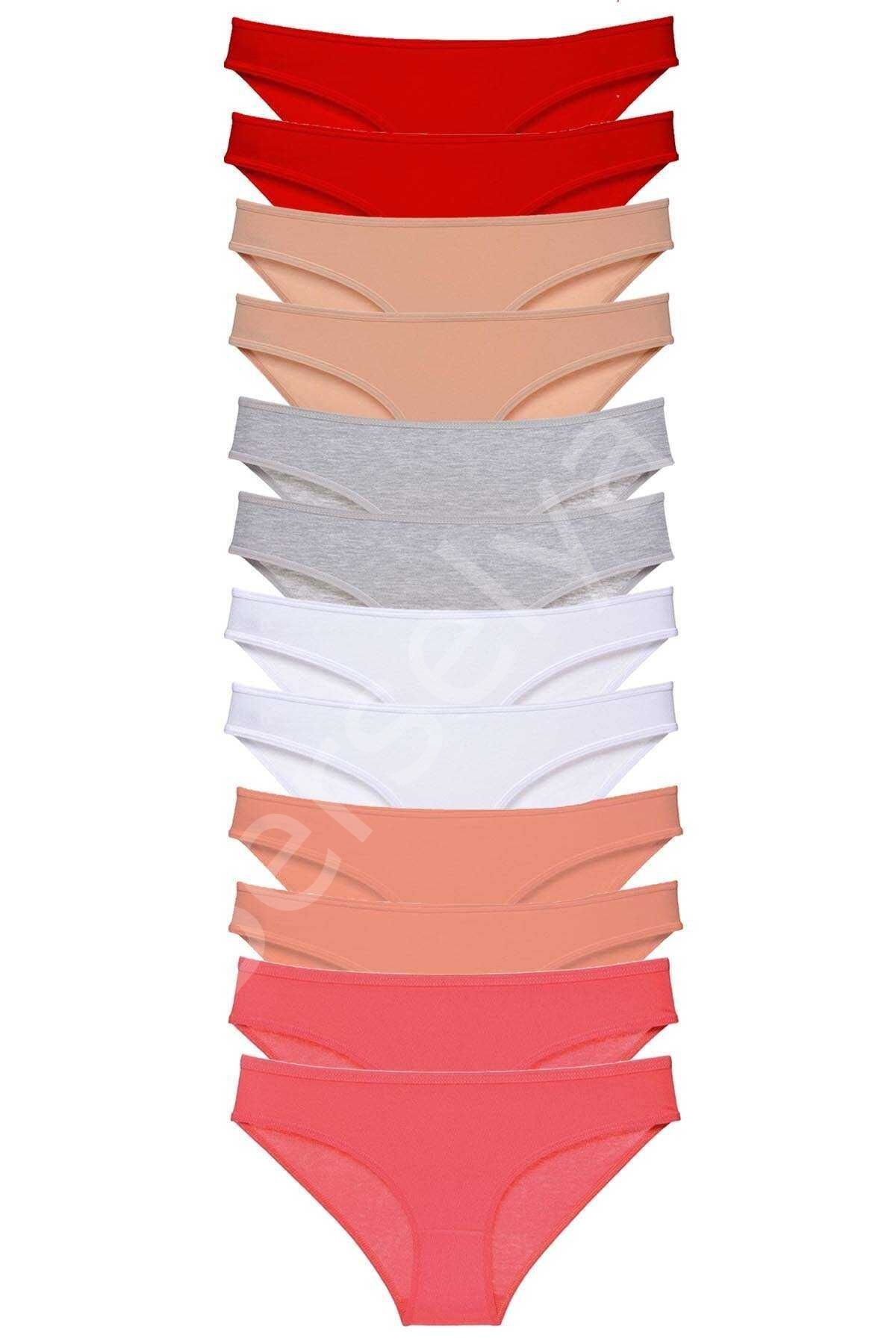 12 adet Süper Eko Set Likralı Kadın Slip Külot Set 5