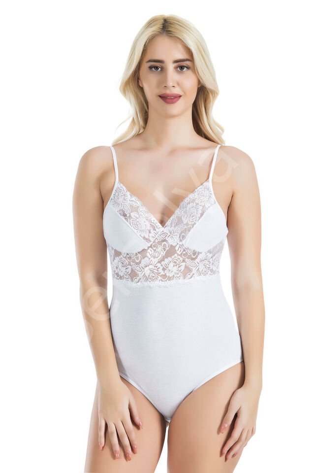 İp Askılı Dantelli Kadın Body 334