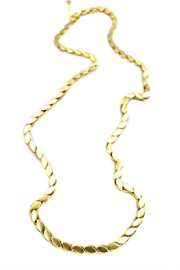 Kalın Uzun Arpa Zincir Kolye - Altın