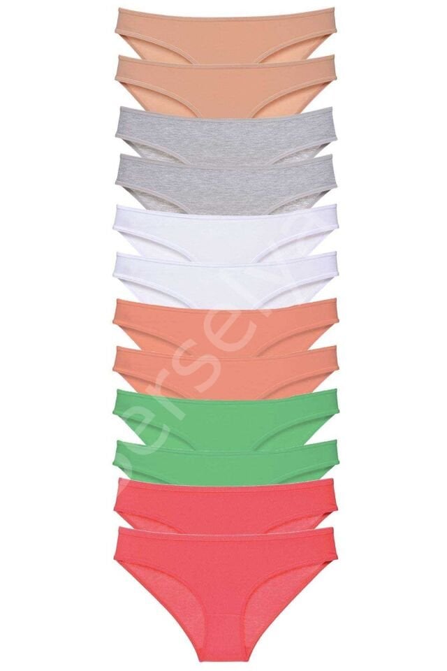 12 adet Süper Eko Set Likralı Kadın Slip Külot Set 6