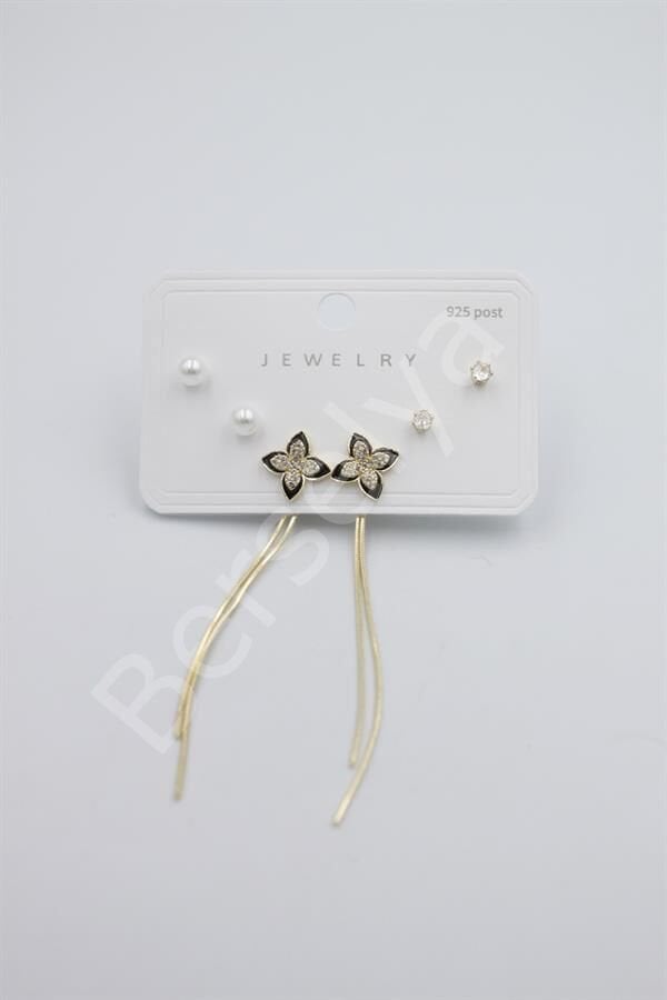 Çoklu Set Küpe - Altın