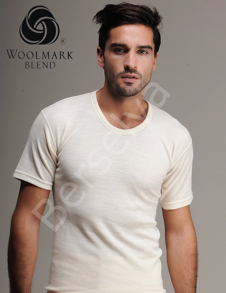 Hasyün 100 Erkek  Yün Fanila Kısa Kol