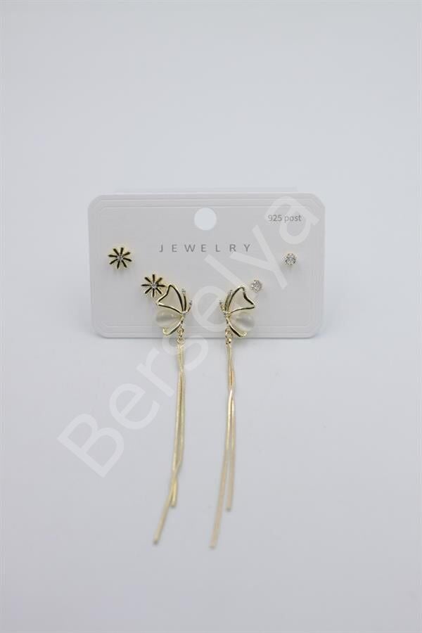 Çoklu Set Küpe - Altın