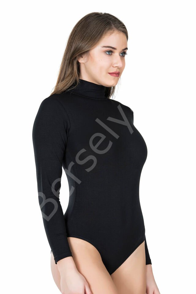 Uzun Kol Boğazlı Çıtçıtlı Kadın Body 322