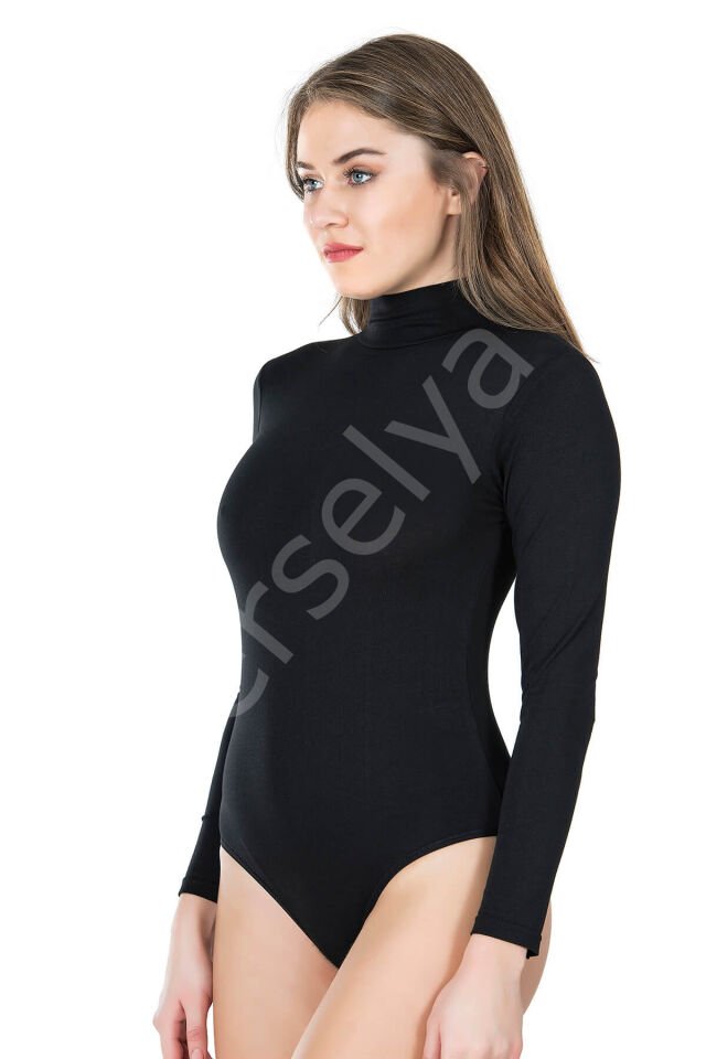 Uzun Kol Boğazlı Çıtçıtlı Kadın Body 322