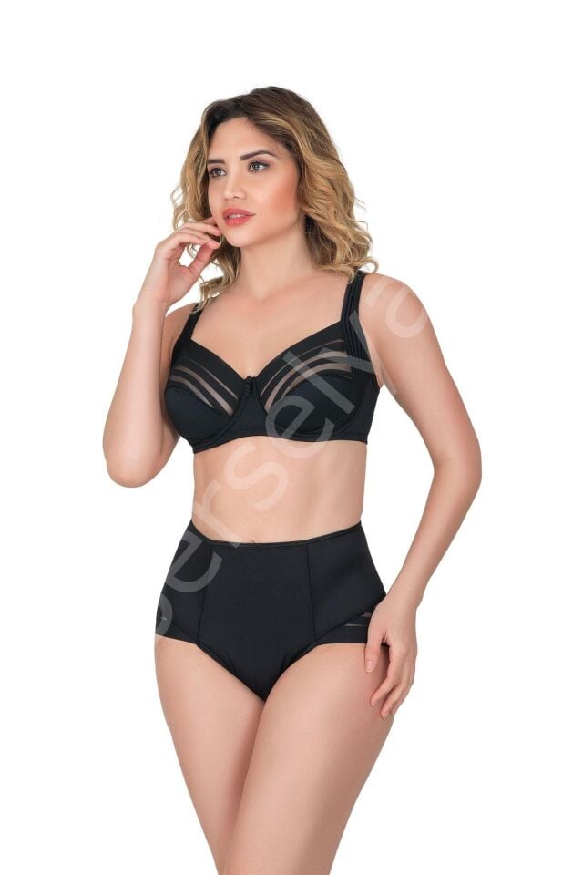 Siyah Mı Emay 183 B Yan Destekli Toparlayıcı Balenli Sütyen