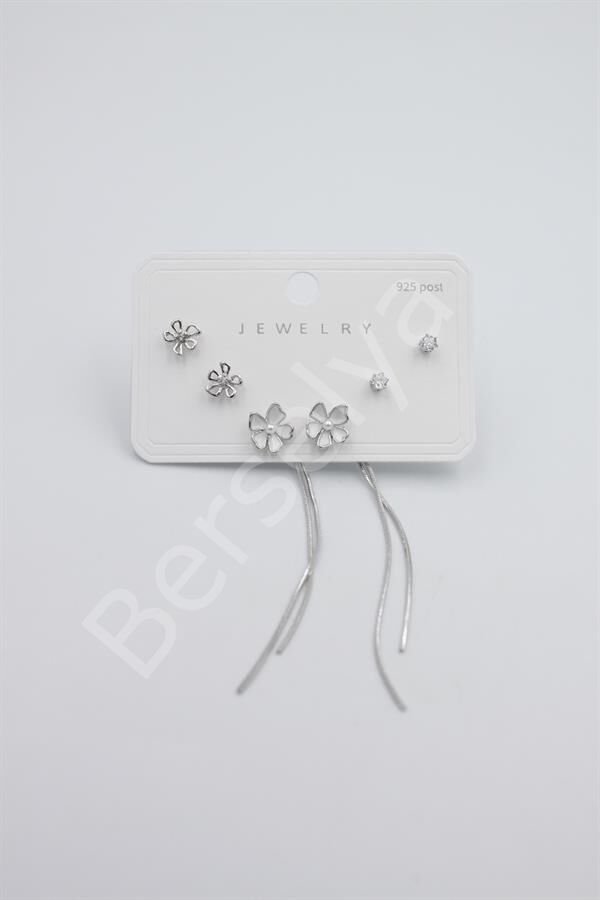 Çoklu Set Küpe - Gümüş