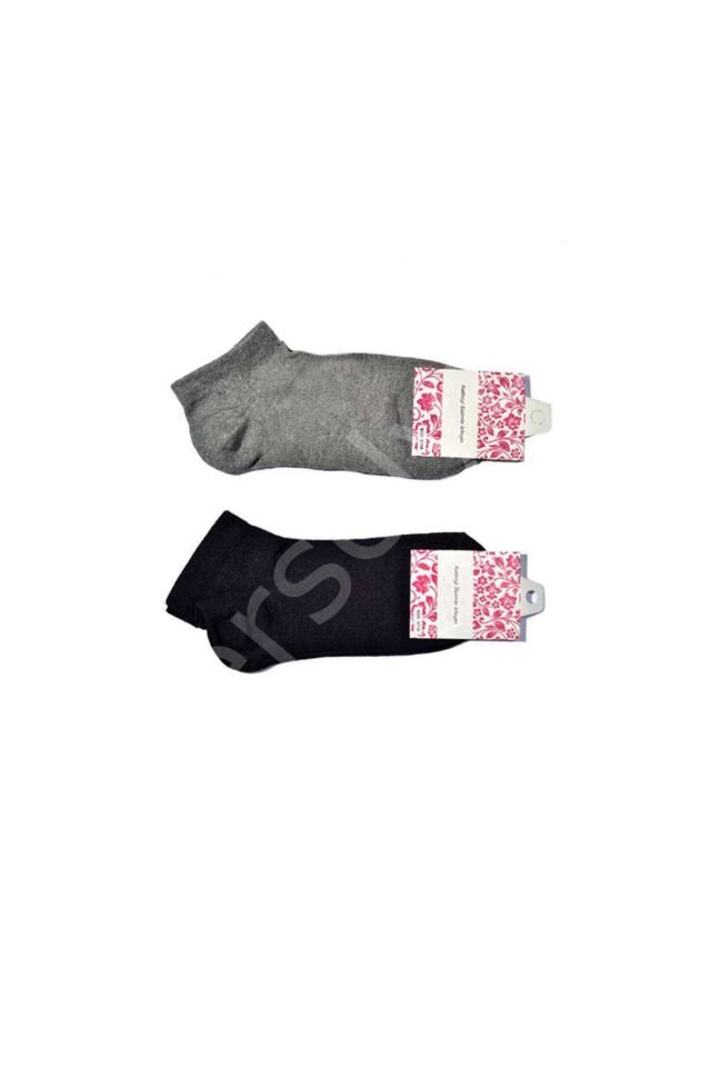 Siyah ve Gri Kadın Bilek Çorap 15 çift