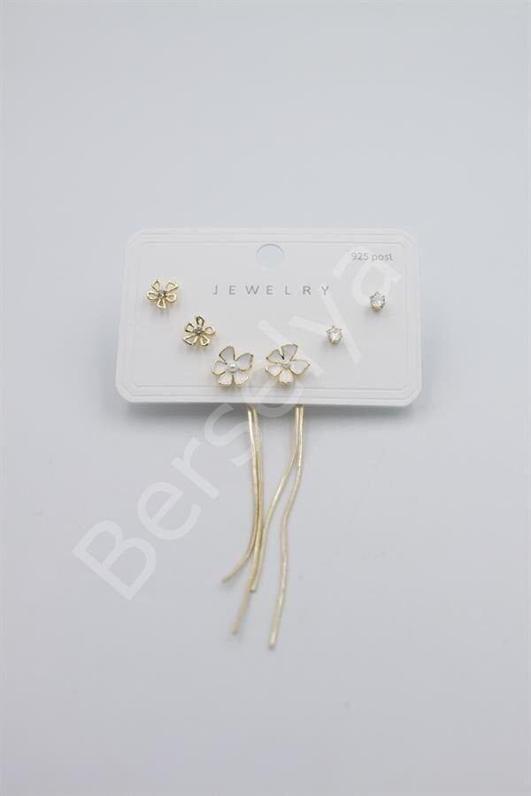 Çoklu Set Küpe - Altın