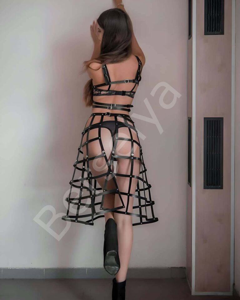 Kafes Tasarımlı Deri Alt Ve Üst Takım, Festival Kostümleri - Brf1013