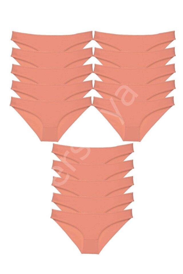 15 adet Süper Eko Set Likralı Kadın Slip Külot Pudra