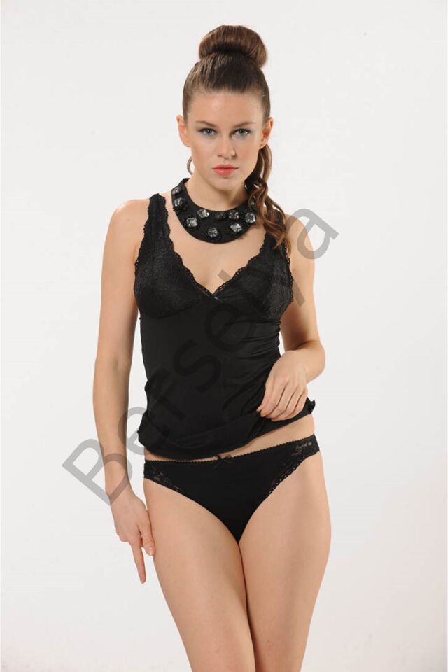 Siyah Atlet Külot Takım - 3011