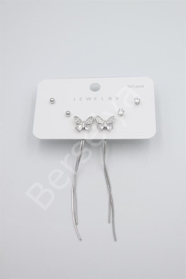 Çoklu Set Küpe - Gümüş