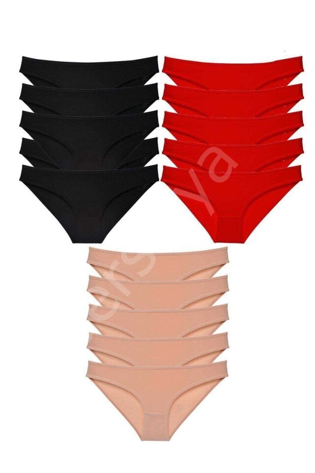 15 adet Süper Eko Set Likralı Kadın Slip Külot 512