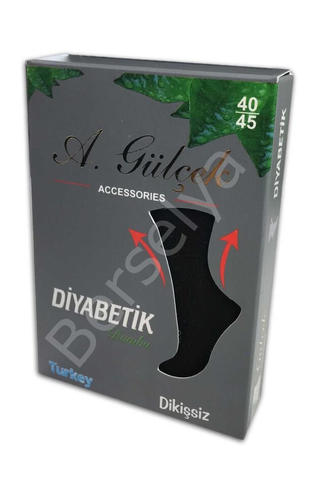 6 Adet Erkek Bambu Lastiği Sıkmayan Diyabetik Çorap 40-45