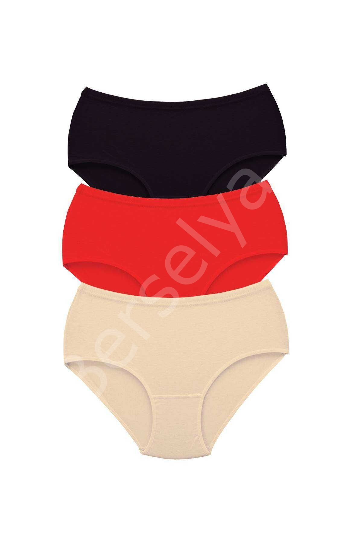3 Adet Tutku Kadın Yüksek Bel Bato Kalın Lastik Külot S1