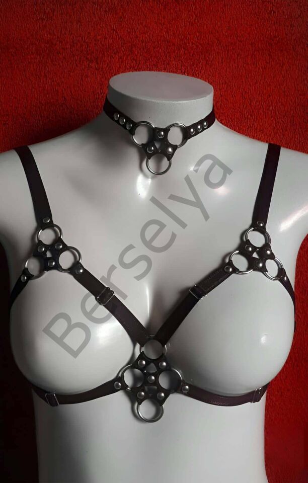 Lastik Sütyen Harness - Seksi Lastik Harness Sütyen - Bayan İç Giyim Lastik Sütyen - Brf571