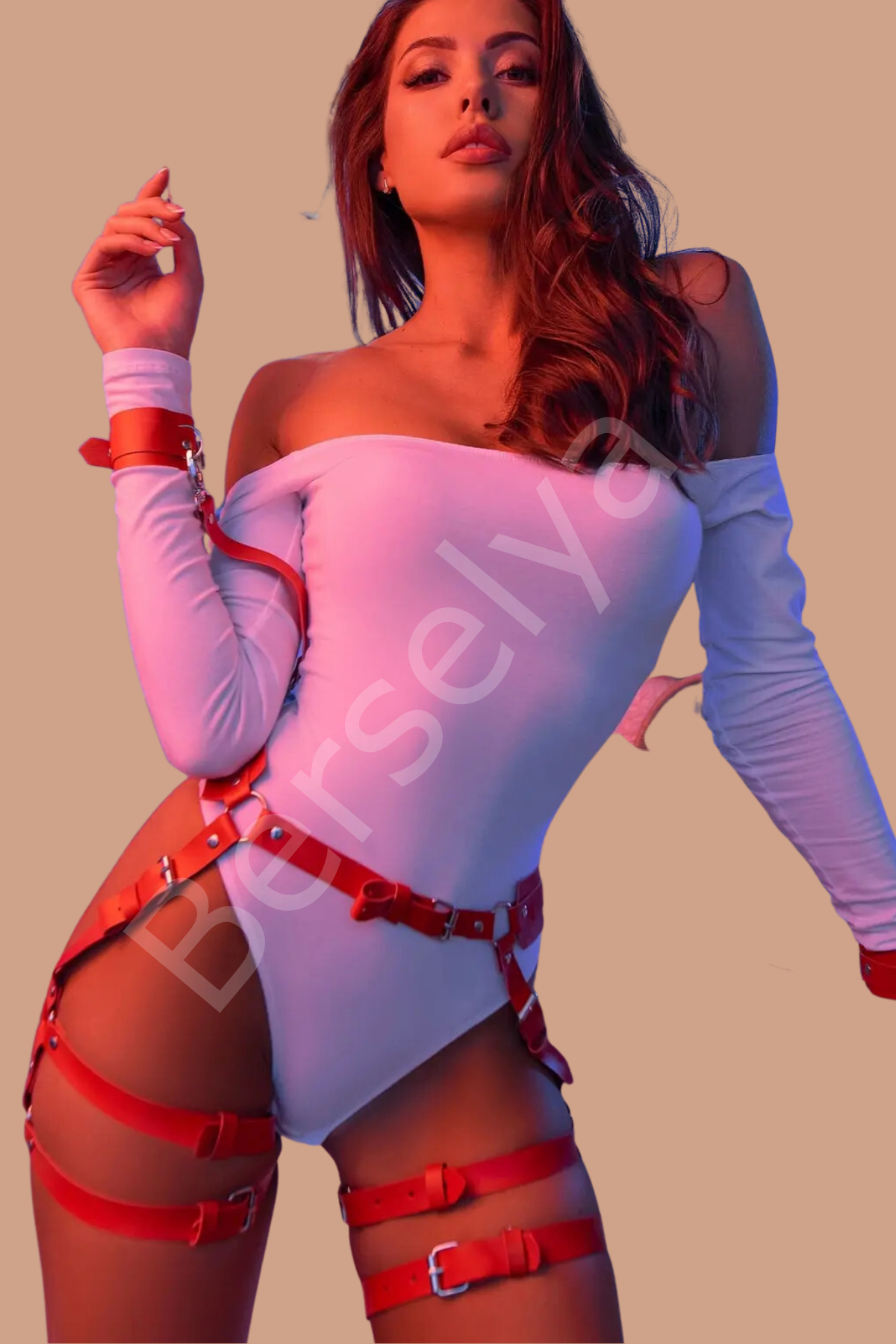 Kelepce Ve Jartiyerli Set Kırmızı  800703