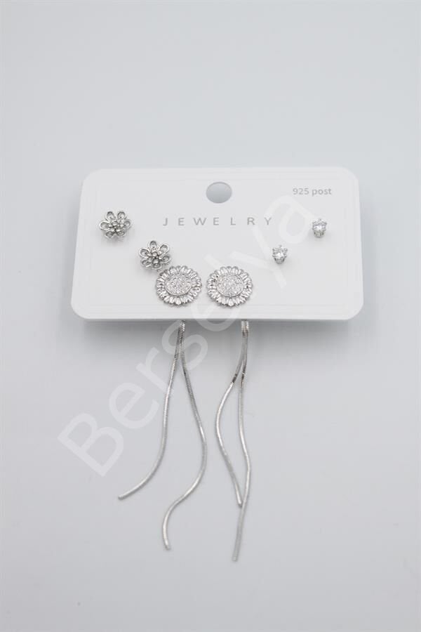 Çoklu Set Küpe - Gümüş