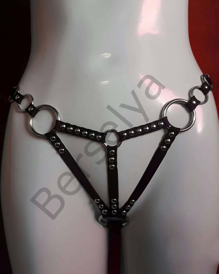 Lastik Tanga Harness - Seksi Harness Külot - Erotik Lastik Harness İç Çamaşırı - Brf572