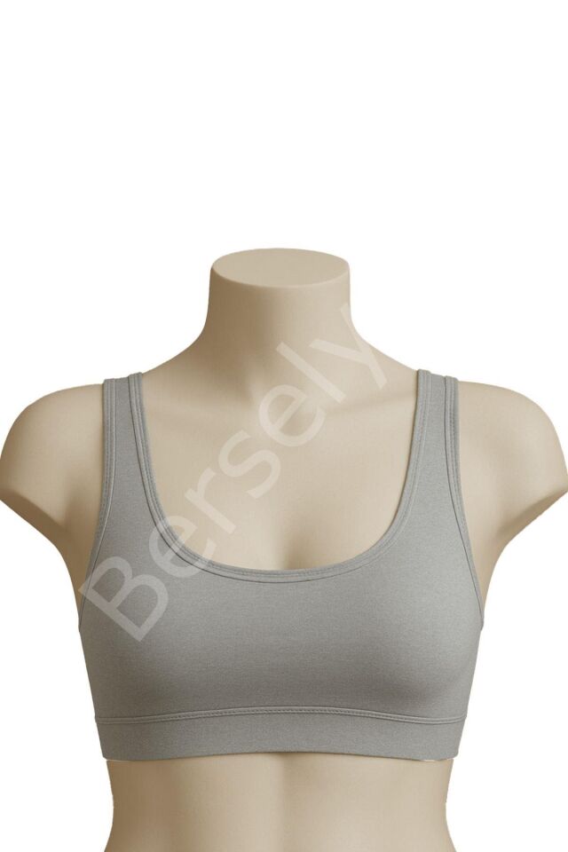 Gri Mı Emay 1816 6'lı Pedli Kalın Askılı Alıştırma Sütyeni