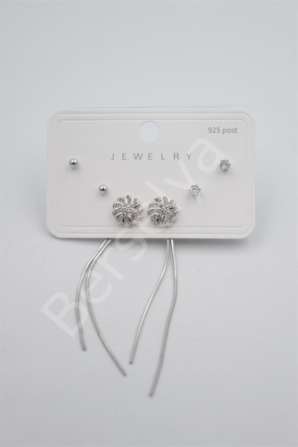 Çoklu Set Küpe - Gümüş