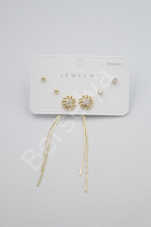 Çoklu Set Küpe - Altın