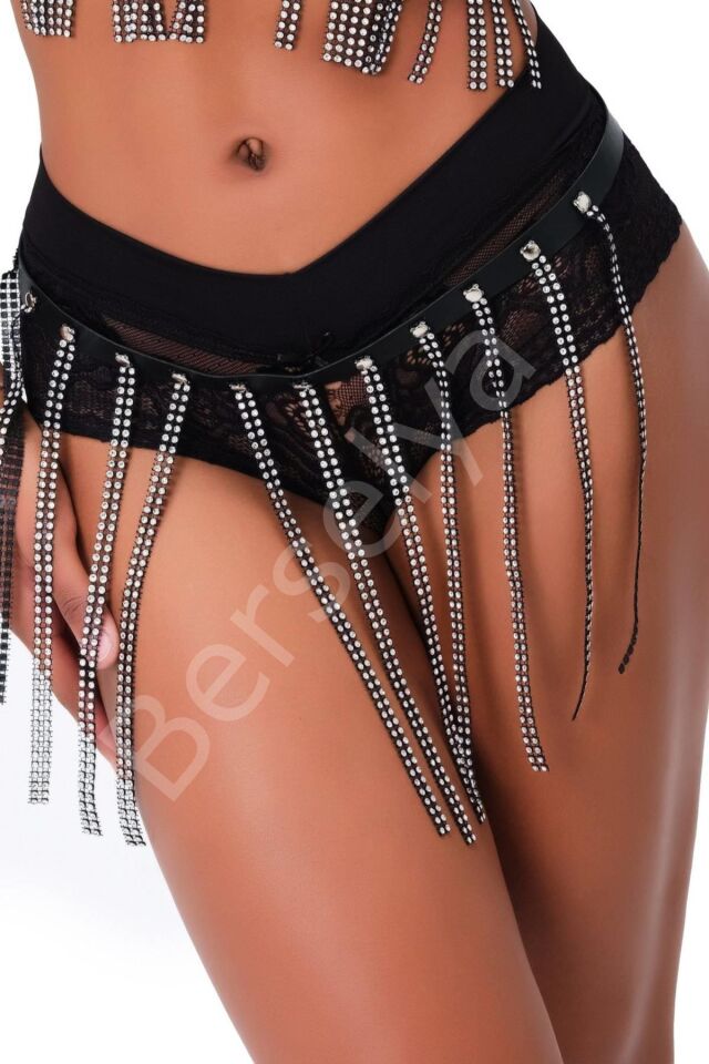 Deri Taşlı Şık Sexi Etek 800347