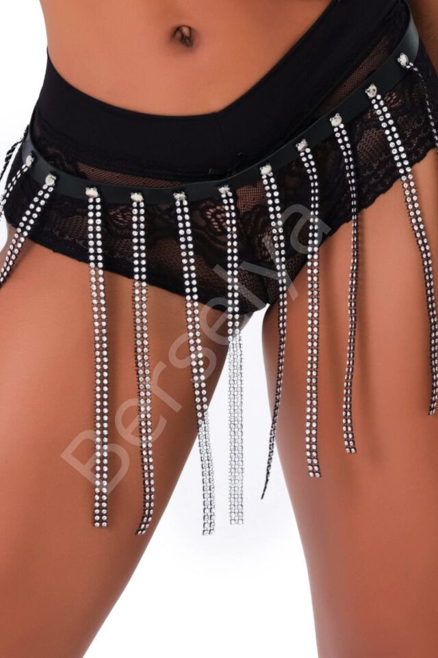 Deri Taşlı Şık Sexi Etek 800347