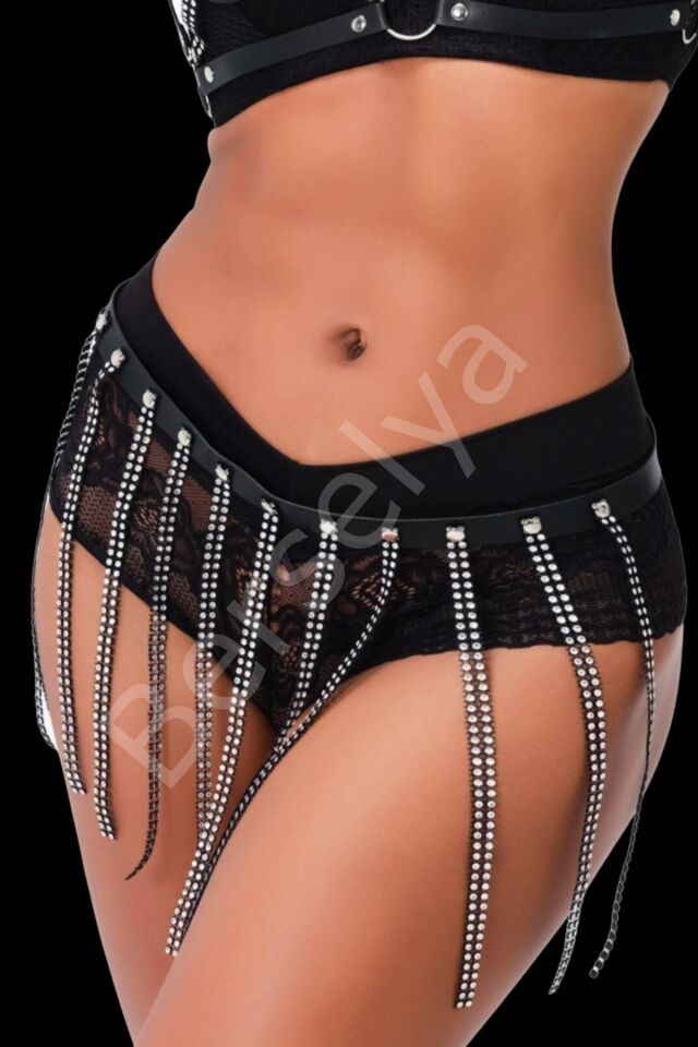 Deri Taşlı Şık Sexi Etek 800347