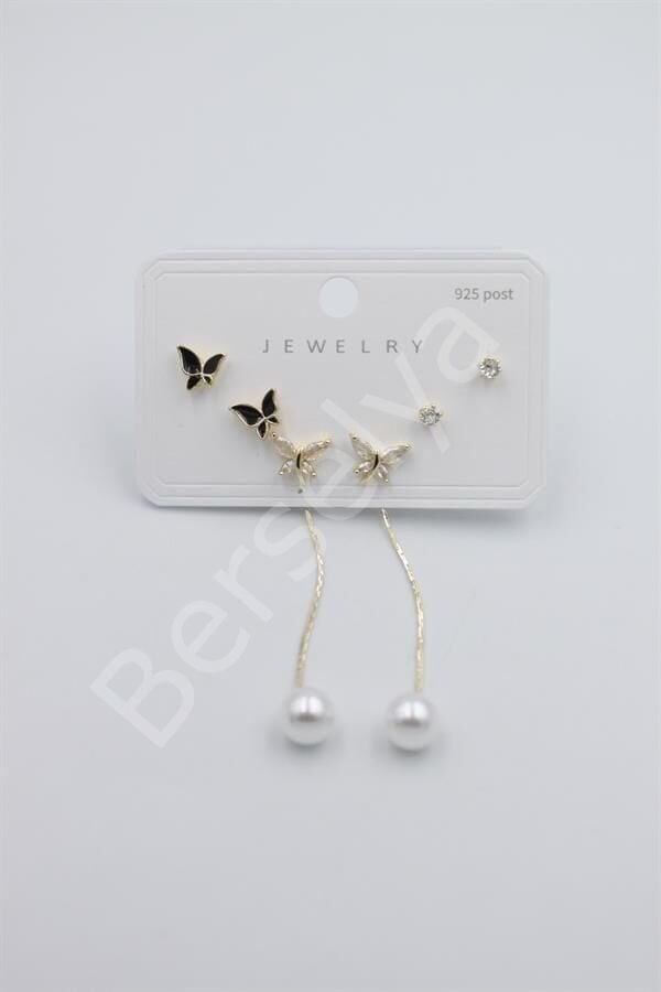 Çoklu Set Küpe - Altın